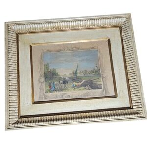 Sunbury Locks On Thames River England antique Print Ornamental Frame.